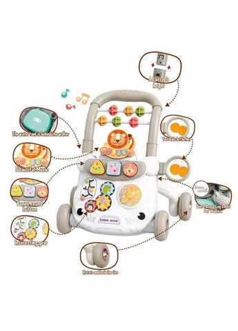 Дитяча каталка ходунки з ігровою панеллю 368-28 Музичні ходунки Fun Game (327796983)