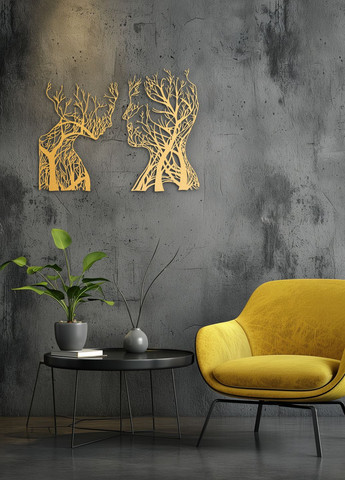 Деревянный декор для комнаты, современные картины для интерьера "Влюбленная пара", стиль лофт 50х38 см Woodyard (292013759)