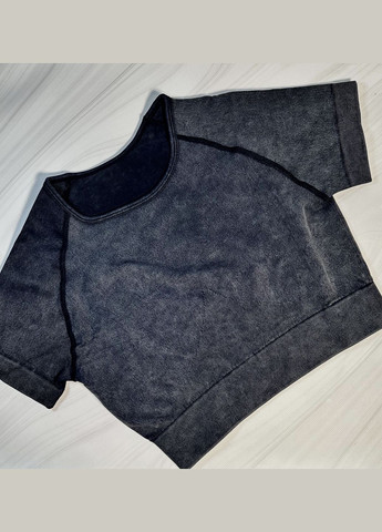 Комплект для фитнеса (спортивный костюм) с имитацией джинса, топ и шорты. No Brand (338379089)