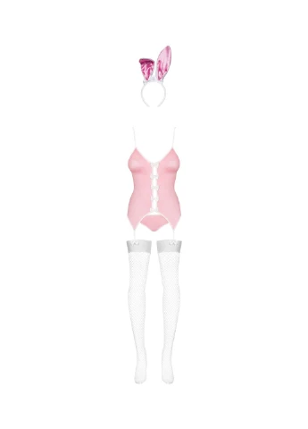 Еротичний костюм зайчика Bunny suit 4 pcs costume pink Obsessive (282966038)