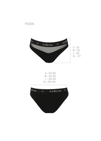Комбінований демісезонний трусики з прозорою вставкою ps006 panties s, black Passion
