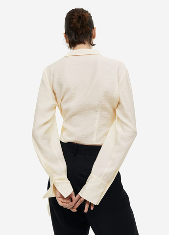 Молочная атласная блуза H&M