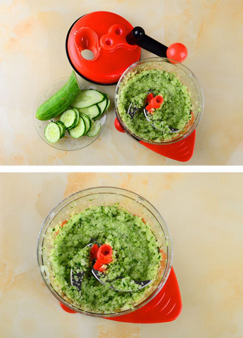 Подрібнювач ручний для м'яса та овочів, кухонний комбайн - овочерізка на 1,5л No Brand (331012821)