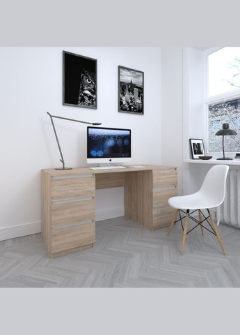 Стіл комп'ютерний, письмовий з двома тумбами на 6 висувних ящиків c фасадами без ручок R-2 VAYS (372704218)