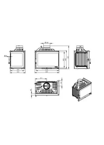Камінна топка ETNA Ліве скло Nordflam (370385033)