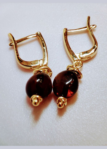 Сережки 2681 з натурального бурштину відтінок медовий MINOV (311310461)