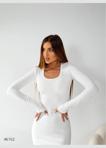 Белое повседневный платье на байке Liton