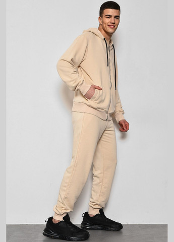 Бежевый демисезонный спортивный костюм мужской бежевого цвета с шортами Let's Shop
