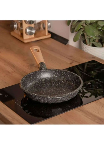 Алюмінієва сковорода 1,4 л, мармурове антипригарне покриття Ø 22 см, товсте дно MGC (360455386)