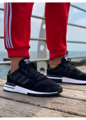 КРОССОВКИ ЖЕНСКИЕ ADIDAS ZX 500 BLACK WHITE 3 АДИДАС ZX 500 No Brand чёрные демисезоны (368885550)