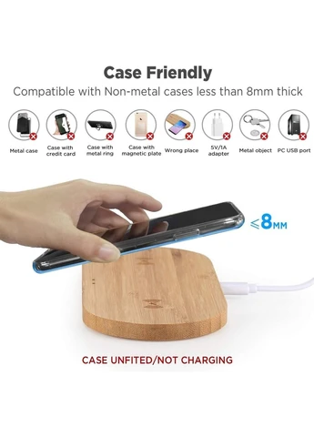 Бездротовий зарядний пристрій Veelink Dual Bamboo 10 Вт, Amazon Samsung (400403336)