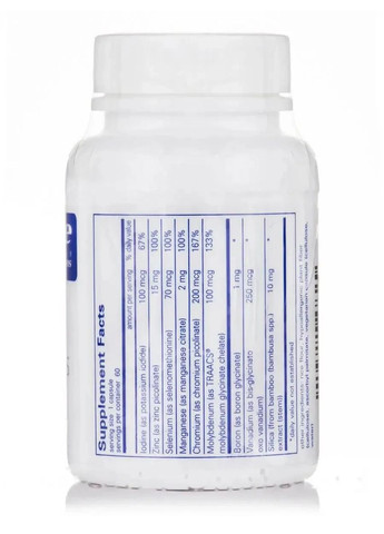 Трасувальні мінерали (Trace Minerals) 60 капсул Pure Encapsulations (361114902)