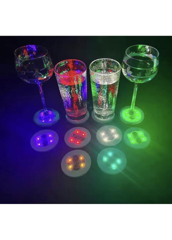 Підсклянка підставка під склянку кружку келих пляшку самоклеючий діодна для бару та вечірок 2 шт світло Red Neon (362207041)