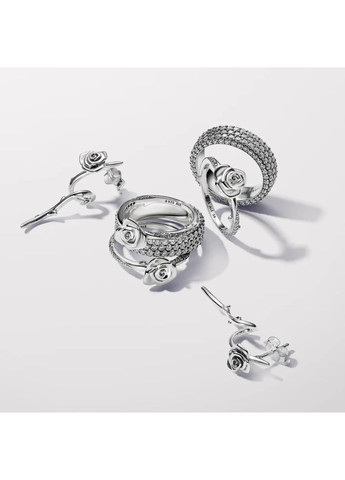 Серебряные серьги с бриллиантами "Красная роза" 293214C00 Kabluchka (355346895)
