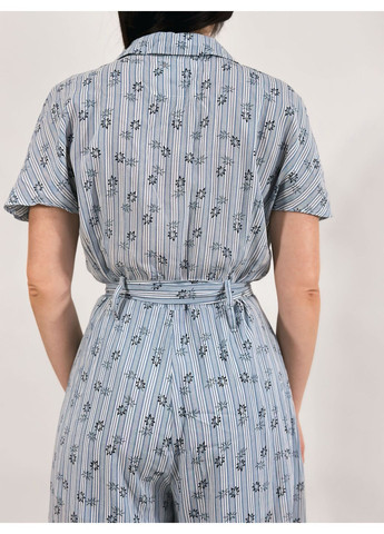 Комбинезон в полоску Wiya комбинезон-брюки полоска светло-голубой повседневный, денил, вечерний