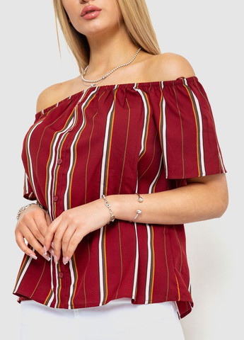 Бордовая блуза в полоску 244r088-1 Ager Блуза
