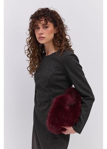 Темно-сіра коротка зимова сукня з рельєфними швами Arjen