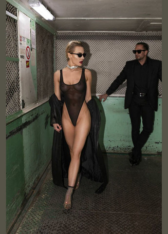 Боди F322 Paparazzi,, прозрачное, низ стринги, высокие вырезы - CherryLove Noir Handmade (339867739)