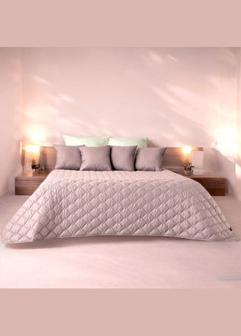 Двустороннее покрывало Cube 210х240 см микрофибра с антиаллергенным волокном, пудра/св.серый (8-32405*005) IDEIA (311226026)