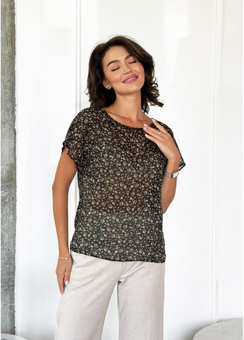 Хакі легка жіноча блуза з шифону INNOE Блузка