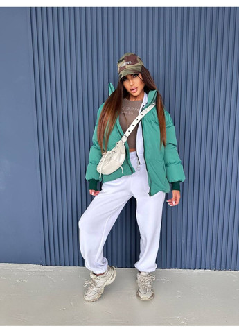 Зеленый демисезонный Пуховик No Brand