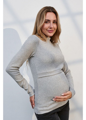 Теплый гольф для беременных и кормящих серый трикотажный из ангоры Юла мама (353677699)