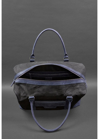 Дорожная сумка из конваса и натуральной темно-синей кожи Crazy Horse BlankNote (348359191)