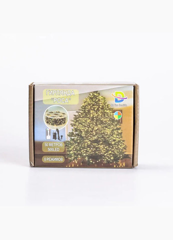 Гірлянда Роса нитка 500 LED довжина 50 м з пультом від мережі зелена, мультиколор Lucky Day Shop (312551247)
