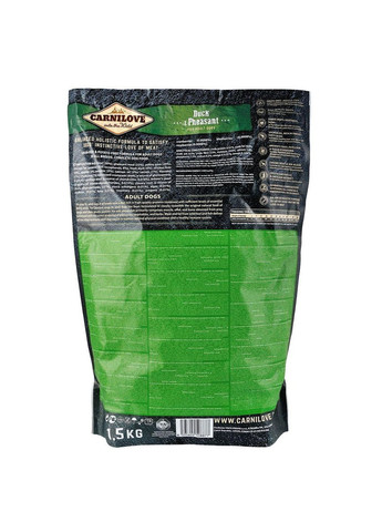 Сухой корм Duck & Pheasant для взрослых собак всех пород, утка и фазан, 1,5 кг Carnilove (363196475)