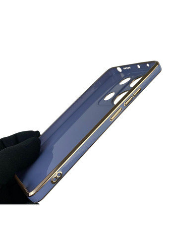 Чехол для Redmi Note 13 Pro 4G с кольцом MagSafe с золотой окантовкой на редми нот 13 про синий gs1 Xiaomi (366233641)