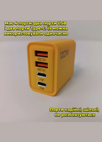 Зарядний пристрій 2xUSB, 2xType-C, для телефона, планшета, 5V/2A, 10W, адаптер живлення No Brand (315517361)