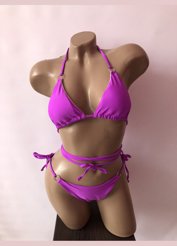 Фиолетовый демисезонный женский раздельный купальник на завязках (арт.6078) No Brand