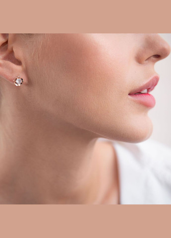 Золоті сережки - пусети Квіточки с01934 Oniks (264022374)