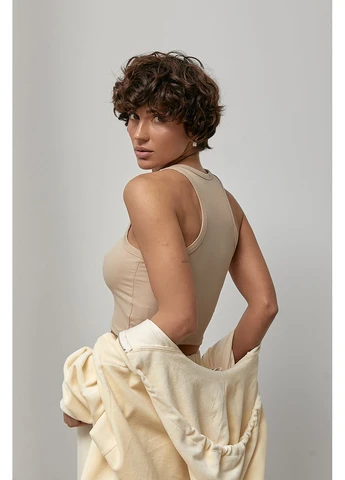 Короткая майка-борцовка в рубчик цвет, ONE SIZE (есть размеры) No Brand — 386406274