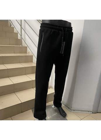 Брюки мужские спортивные прямые карманы флис 3XL черные Dias (369012346)