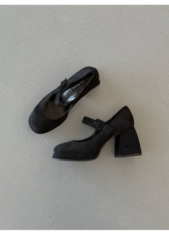 No Brand Ефектні жіночі туфлі чорний з штучна замша, — демісезон (361255182)