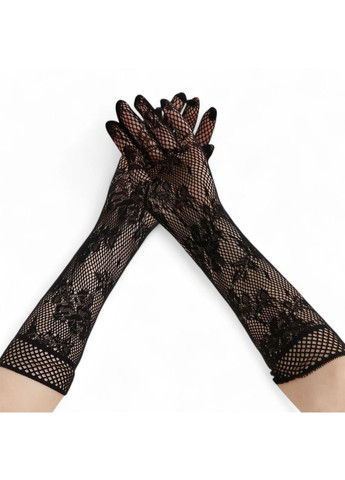 Длинные перчатки черного цвета сетка One Size сексуальный эротический наряд China (317747607)