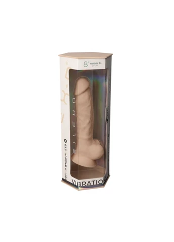 Фаллоимитатор с вибрацией Vetus Vibro Flesh (MODEL 1 size 8in) + LRS, двухслойный, диам. 4,2 см – CherryLove Silexd (332209558)