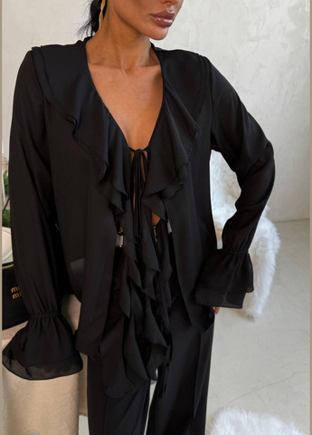 Чорна блузка жіноча No Brand