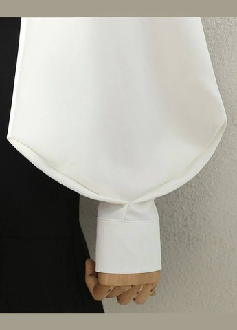 Белая классическая, кэжуал рубашка однотонная No Brand с длинным рукавом