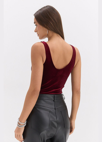 Женское бархатное боди без рукавов изумрудное Arjen (314901663)