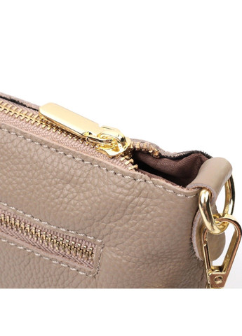 Жіноча сумка-клатч з двома ременями з натуральної шкіри 22643 Бежева Vintage (297993117)