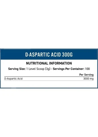 D-Aspartic Acid 300 g /100 servings/ Unflavored Applied Nutrition (400882758)