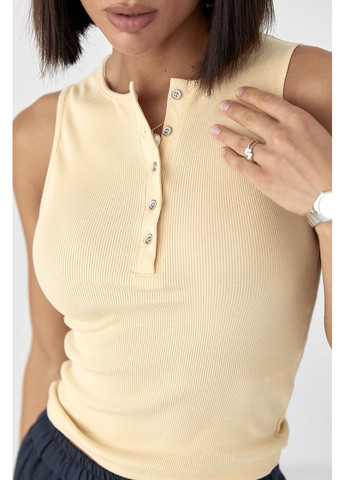 Майка в рубчик на металевих гудзиках Lurex — 370379849