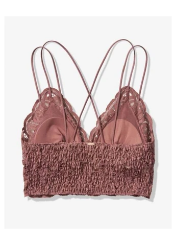 Коричневый бюстгальтер-бралет pink lace bralette коричневый Victoria's Secret