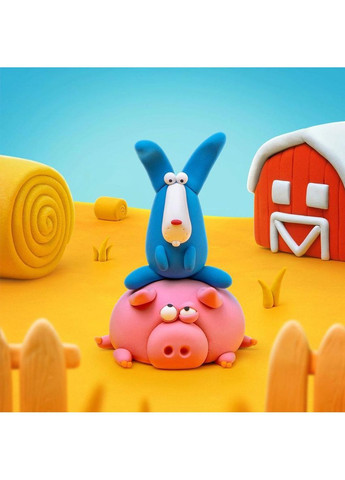 Набор самозатвердевшего пластилина ЛИПАКА — Поросенок, лошадка, кролик Lipaka (342123185)