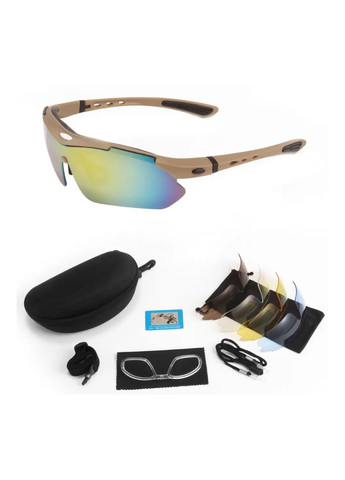 Защитные очки тактические койот 0089 с поляризацией 5 линз One siz+ Oakley (280826718)