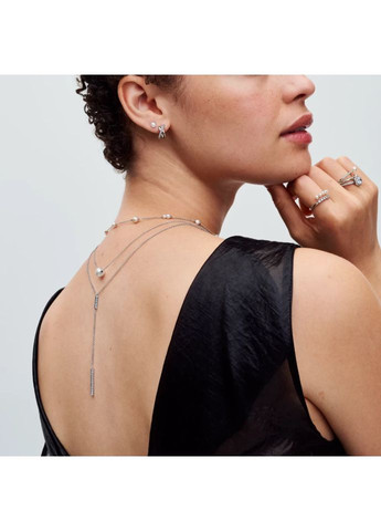 Серебряное ожерелье Пандора с жемчужиной 393167C01 Kabluchka (355462744)