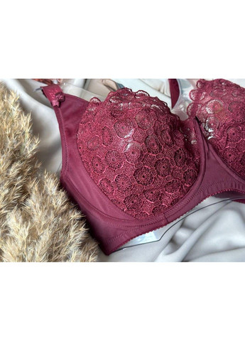Бордовый мягкий бюстгальтер большого размера на чашку g бордовый Finikin