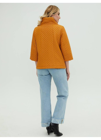 Жовта куртка жіноча стьобана демісезонна 3/4 рукав 50 гірчиця No Brand